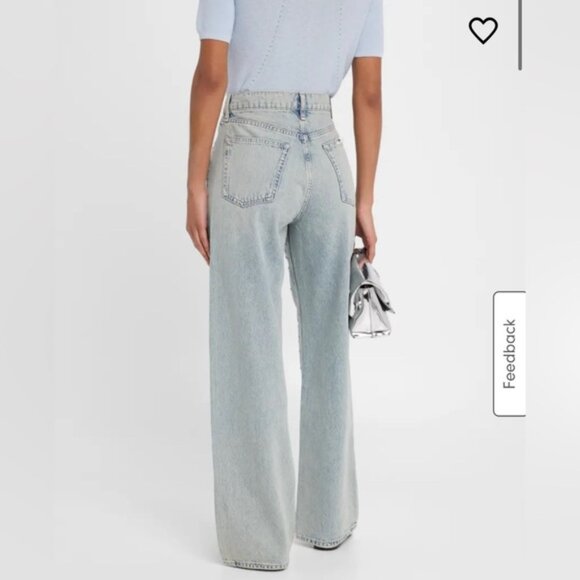 NWT Rag & Bone Shea Embellished High-Rise Straight-Leg Jeans Desirre Pearl Desi - Picture 7 of 11